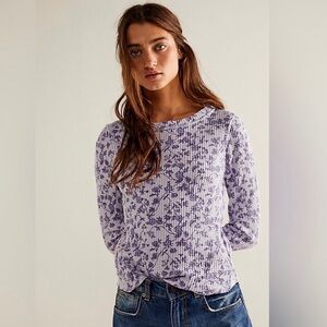 free people long sleeve floral top